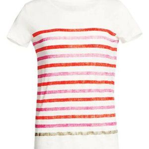MAJESTIC FILATURES Stripe Linen Deluxe T-shirt Top